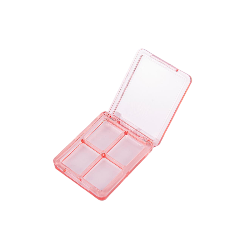 2505-4 Fashionable Transparent Quad-Compartment Flip-Top Eyeshadow Palette - Customisable
