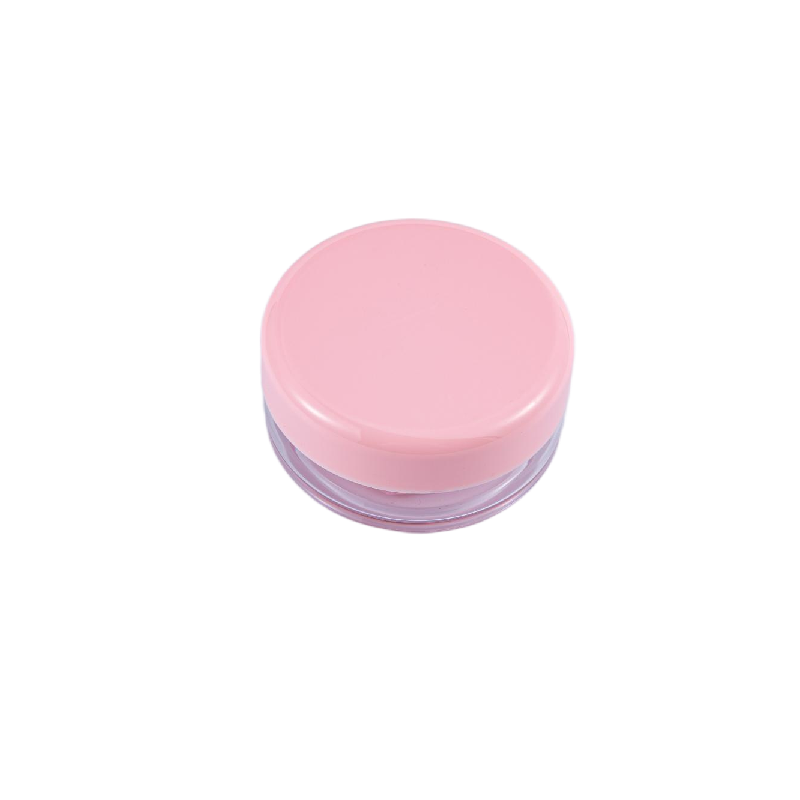 2509 Rotating Cap Girl Pink Double-Layer Loose Powder Compact with Built-in Powder Puff