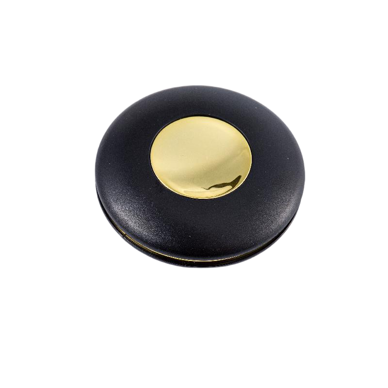 2511 Light Luxury Round Plated Powder Compact Lightweight and Portable with Mirror
