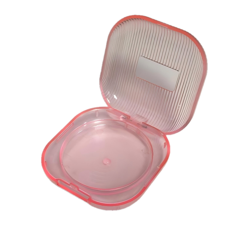2520-1 Crystal Clear Square Portable Fashion Compact Powder Case 