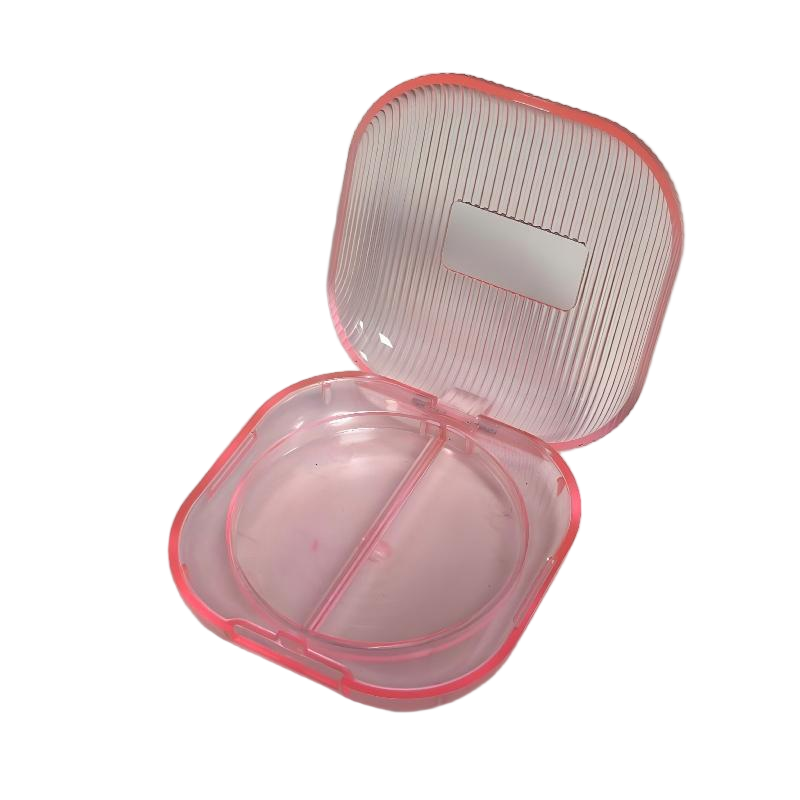 2520-2 Crystal-Clear Dual-Compartment Blush Compact—Your Fashionable Makeup Companion for Vibrant Colour Palettes