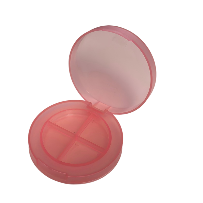 2526-4 PP Material Round Four-Compartment Eyeshadow Palette Cosmetic Packaging｜Supports OEM Customisation